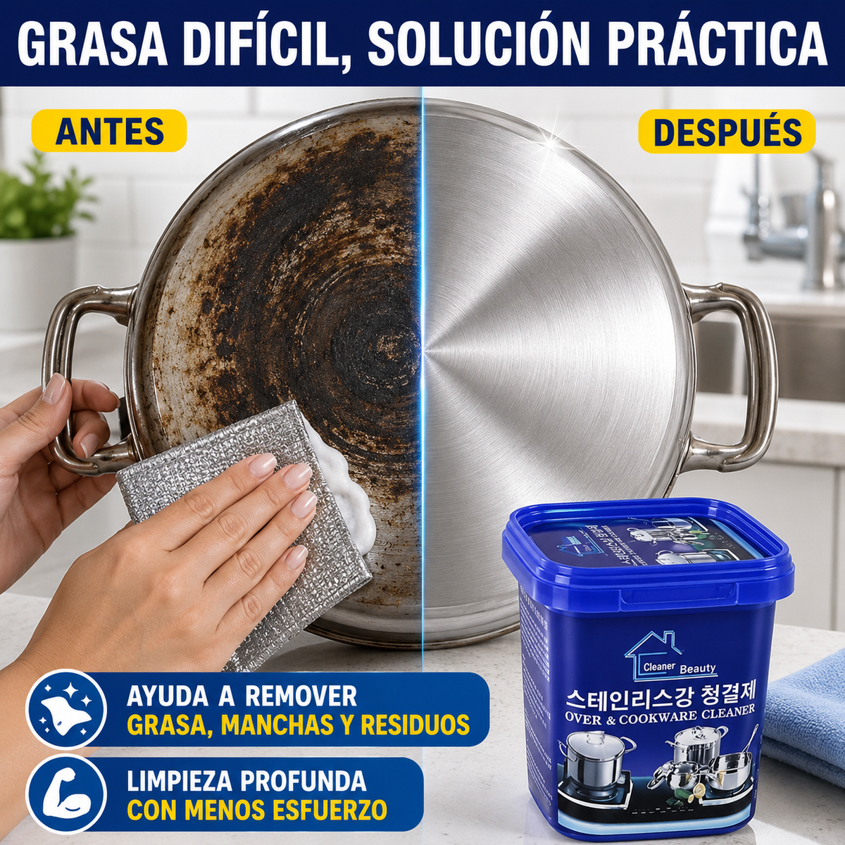 2 Pasta de Olla mas 5 Paños metálicos