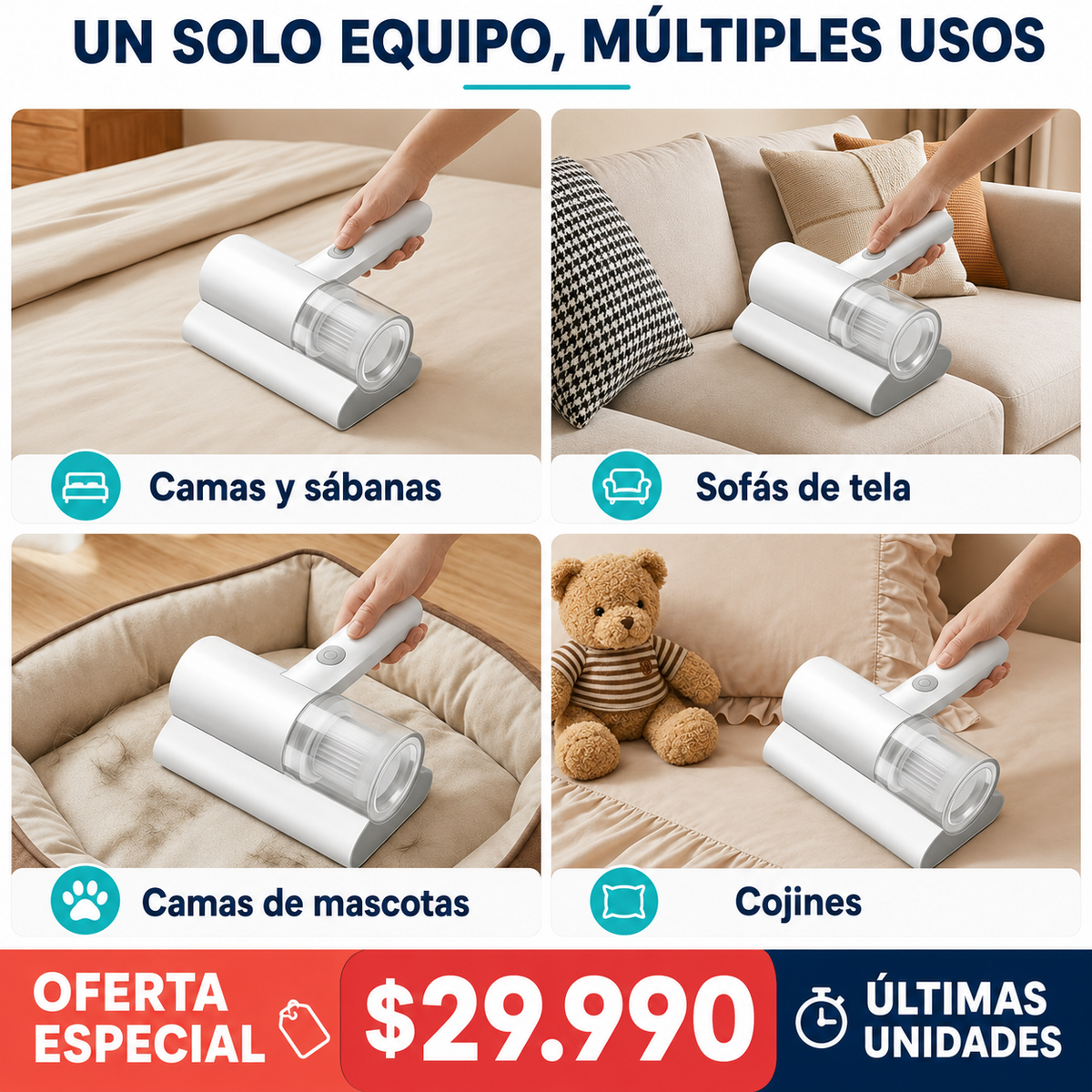 ASPIRADORA AUTOMATICA ANTIACAROS UV