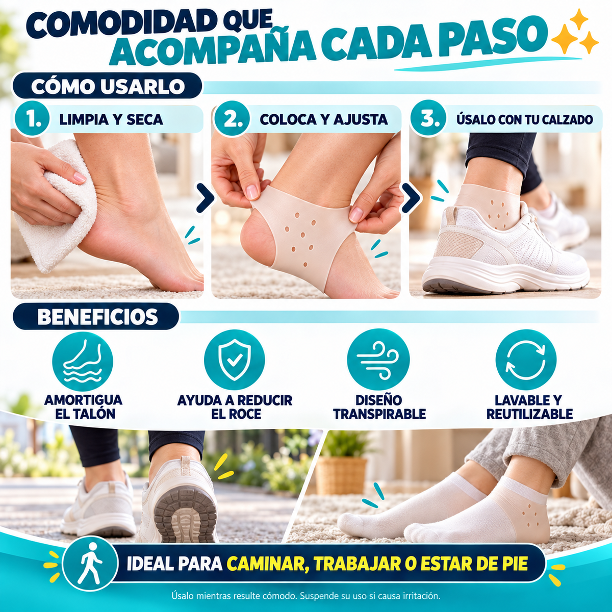 Protector de Goma para Talones 👣 Camina con Mayor Comodidad  Oferta 3*1