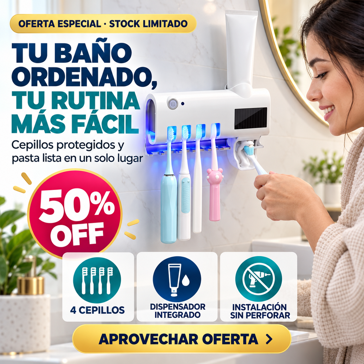 Soporte de Cepillos  Oferta Hasta Agotar Stock