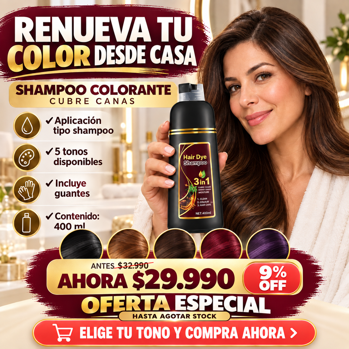 Shampoo Cubre Canas (Oferta por pocos dias)