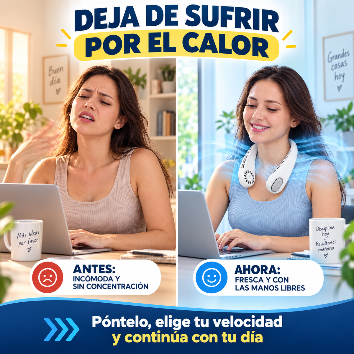 VENTILADOR DE CUELLO BLANCO PORTATL USB