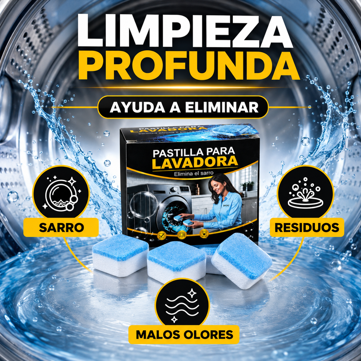 Pastillas Limpia Lavadora Pack De 12