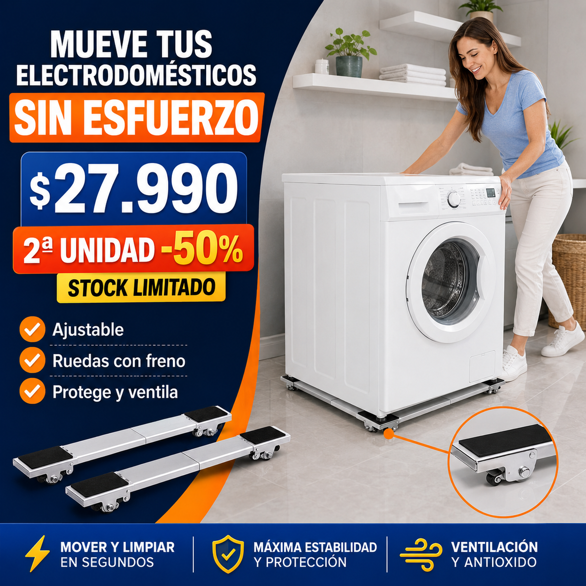 Base Ajustable Ruedas