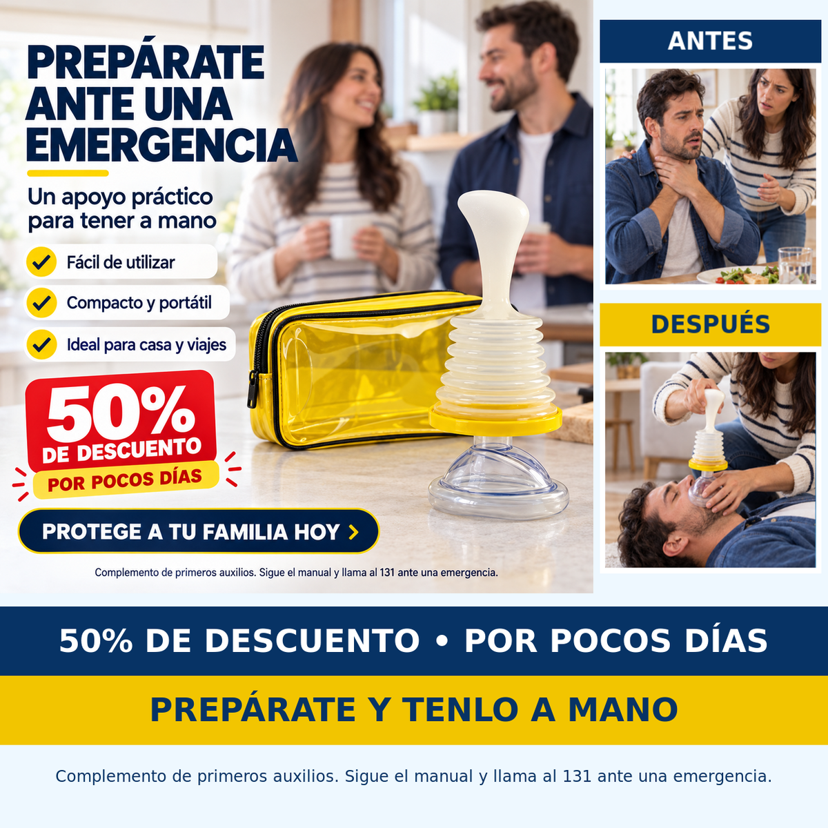 Mascarilla Anti Asfixia Pro 50% de Descuento